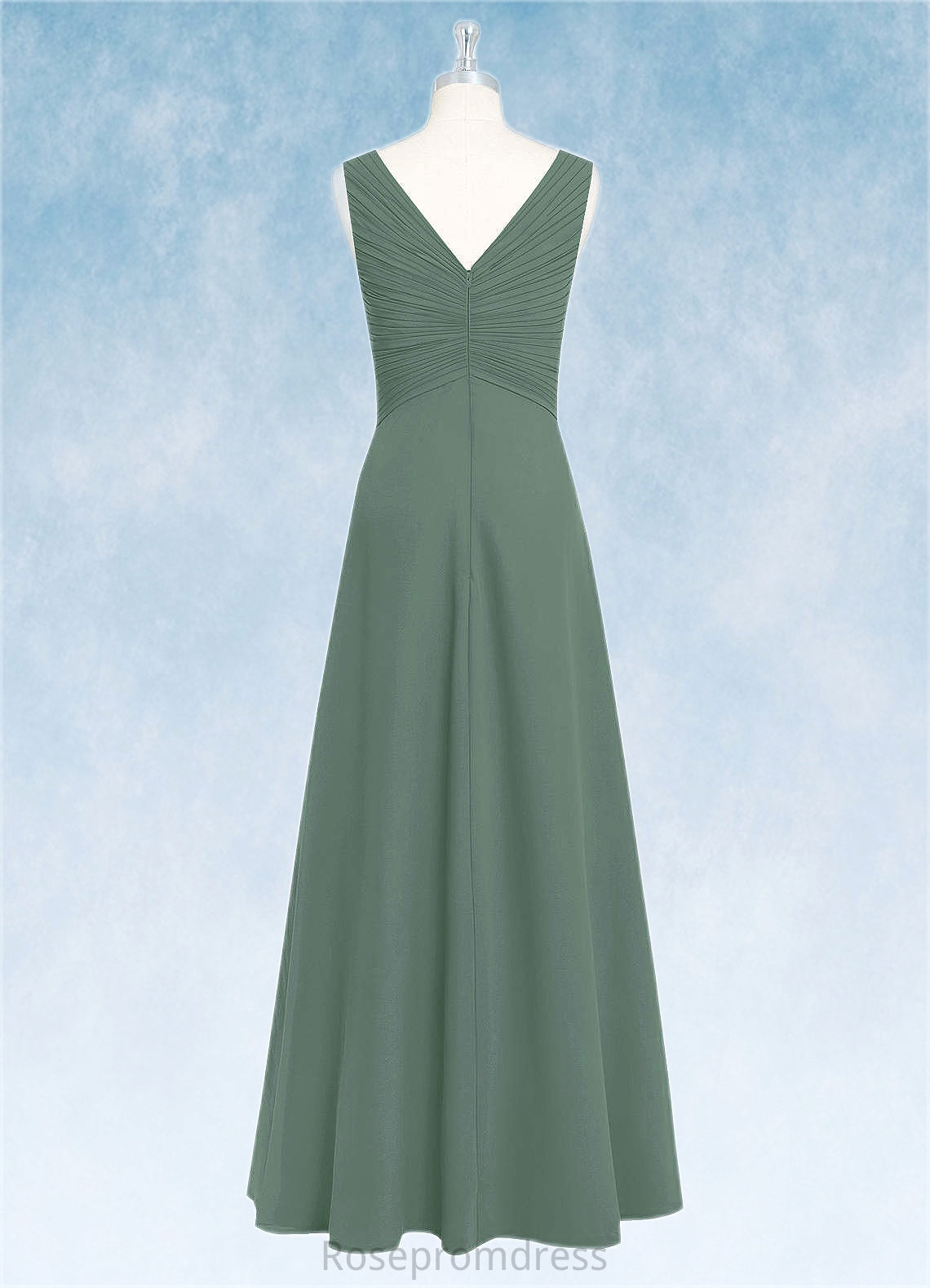 Sharon A-Line Pleated Chiffon Floor-Length Dress SRSP0019699