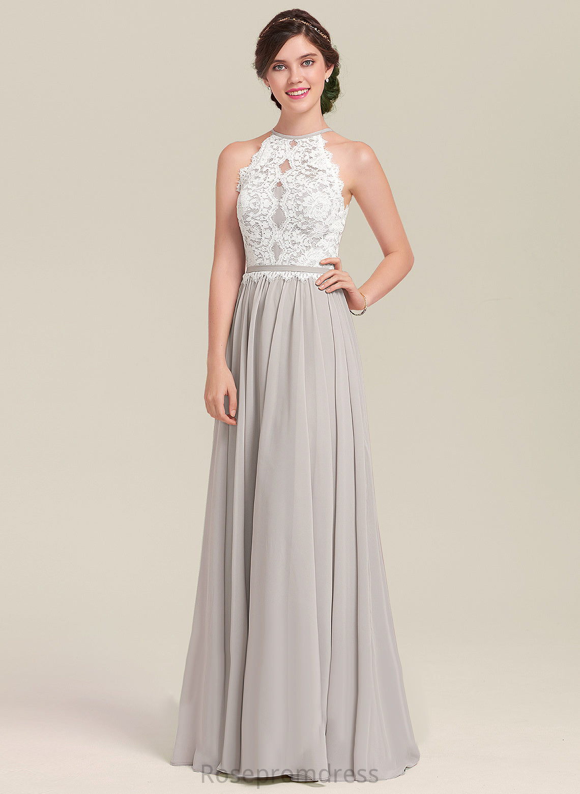 Neckline Length Floor-Length Scoop Straps&Sleeves Silhouette Fabric Lace A-line Haley Natural Waist A-Line/Princess Bridesmaid Dresses