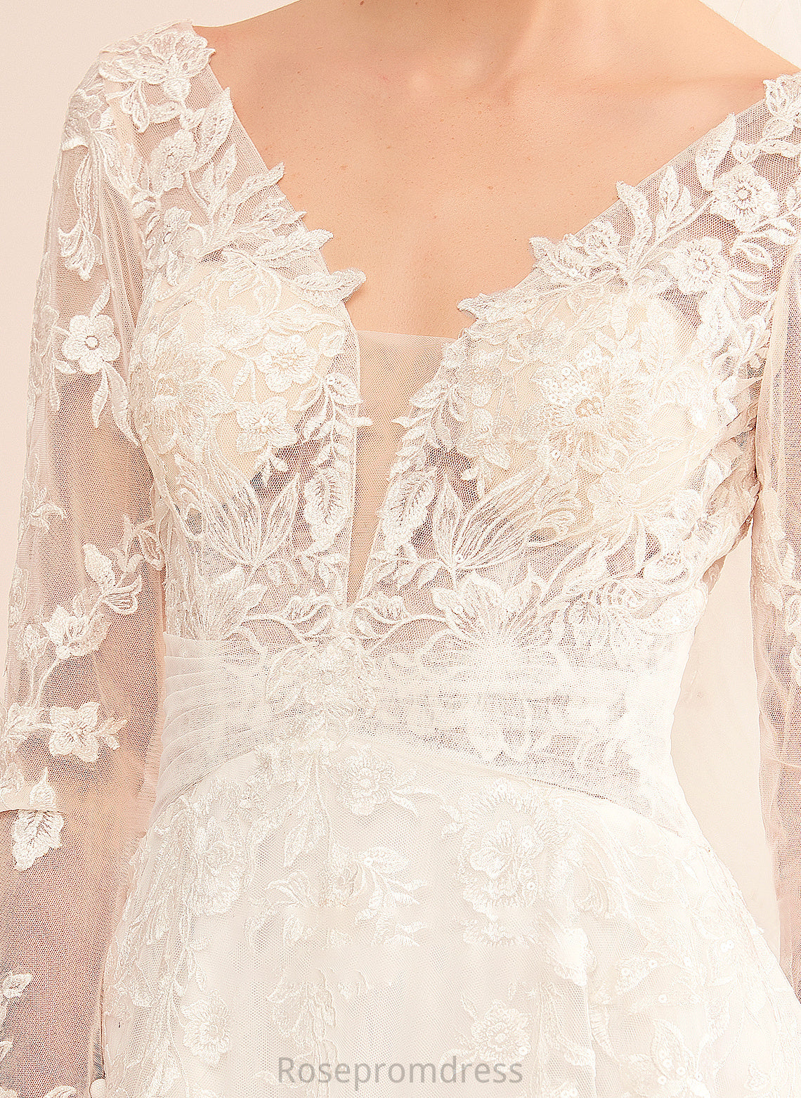 Sequins With Court Wedding Train V-neck Wedding Dresses Maci A-Line Dress Beading