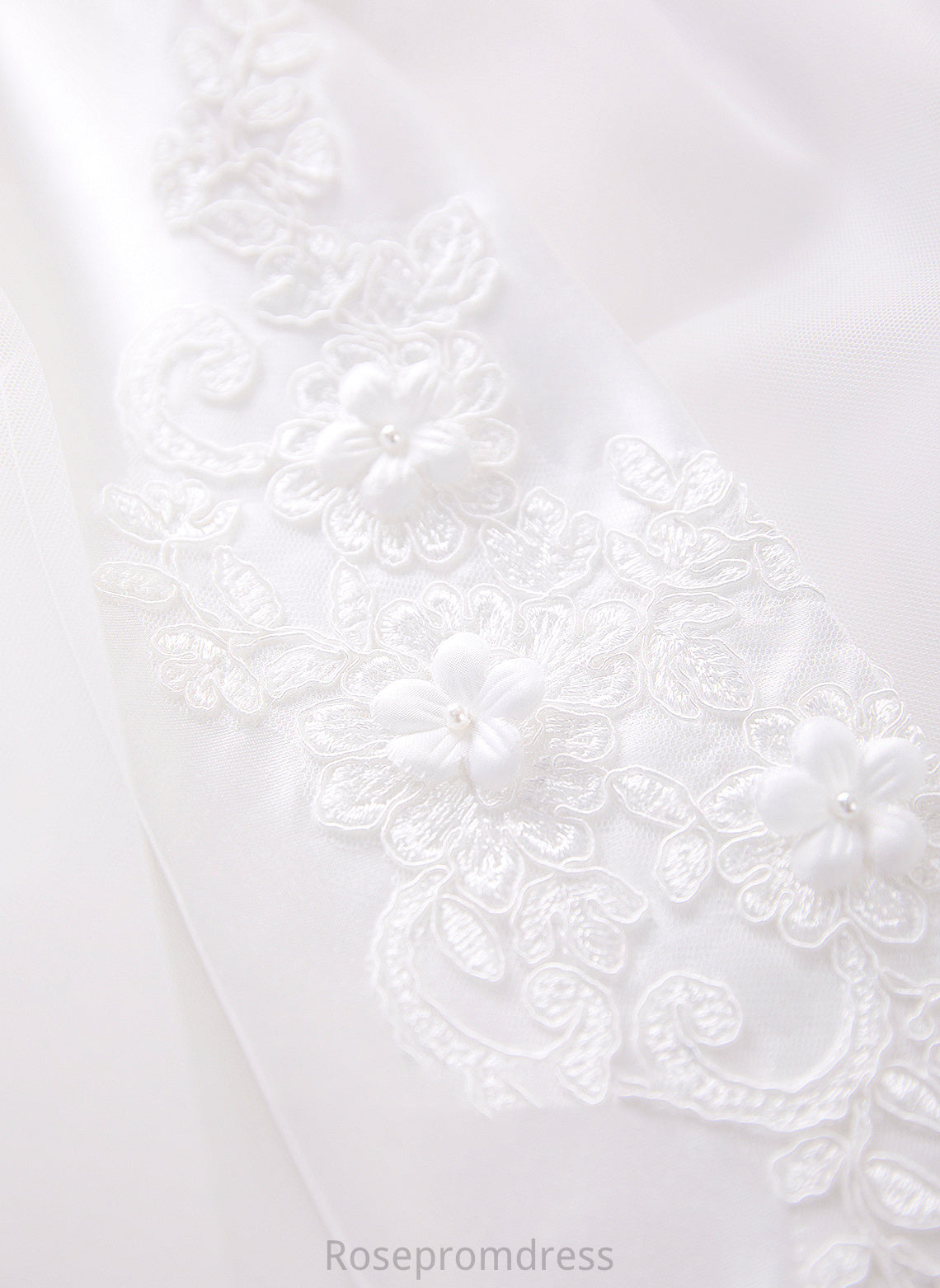 A-Line With Tea-length Sleeveless Beading/Flower(s) Meghan Tulle/Lace Dress - Flower Girl Scoop Flower Girl Dresses Neck