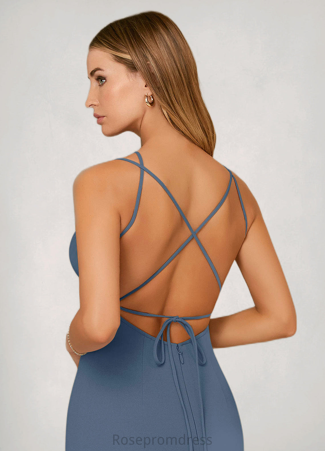 Delaney Sheath Corset Stretch Crepe Floor-Length Dress SRSP0019818
