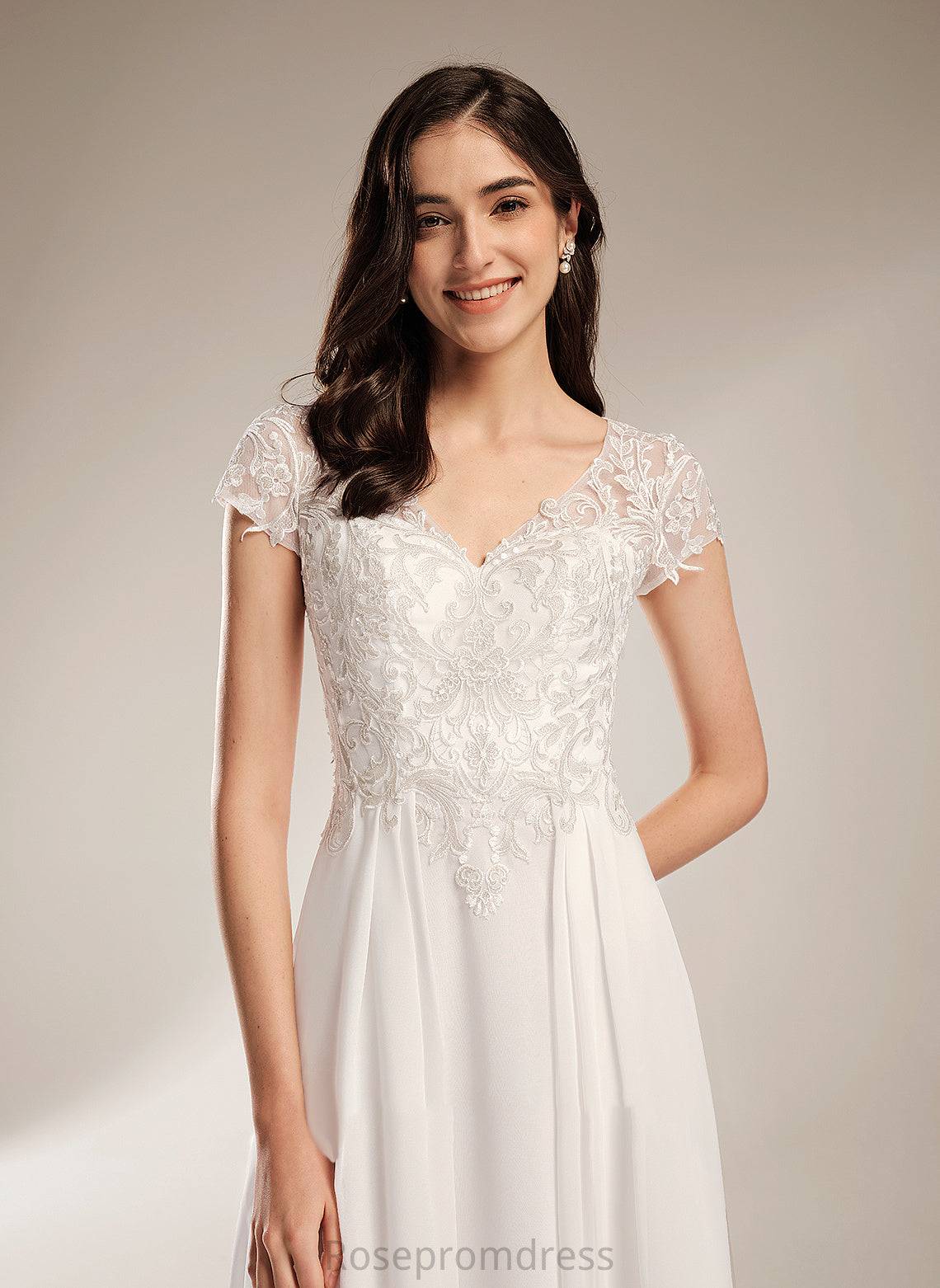 Imani Wedding Dresses Wedding A-Line Dress With V-neck Asymmetrical Lace