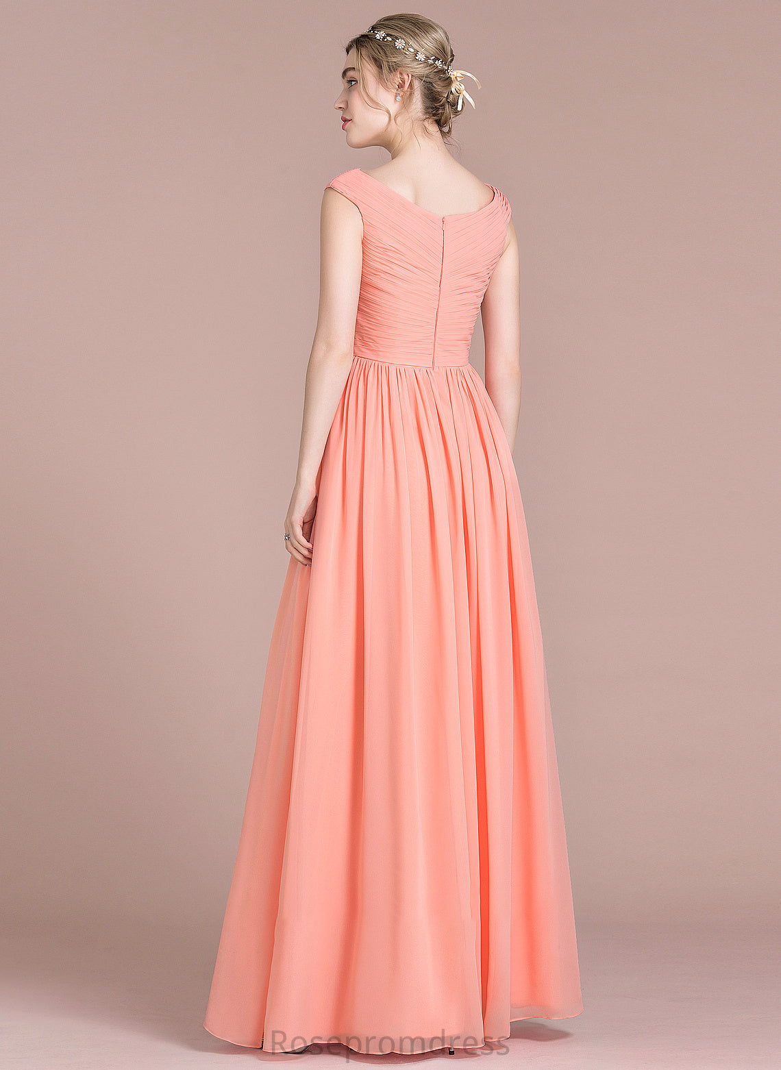 Neckline Straps Fabric Embellishment Length Floor-Length Ruffle V-neck Kaitlin Bridesmaid Dresses