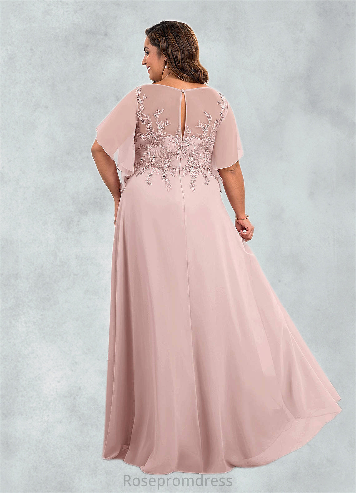 Eliana A-Line Sequins Chiffon Floor-Length Dress SRSP0019873