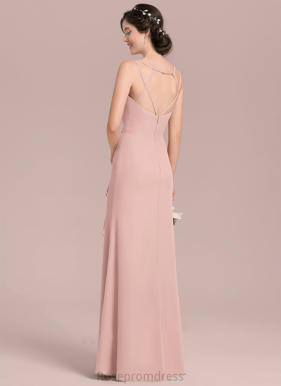 Fabric Floor-Length Length CascadingRuffles A-Line Silhouette Sweetheart Embellishment Neckline Saniyah Bridesmaid Dresses