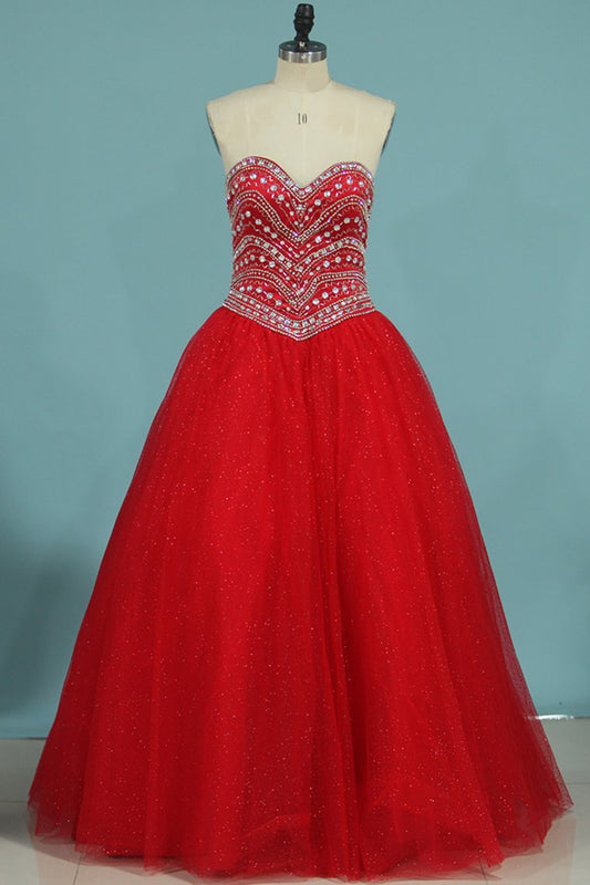 2024 New Arrival Sweetheart Quinceanera Dresses Ball Gown Tulle With Beads