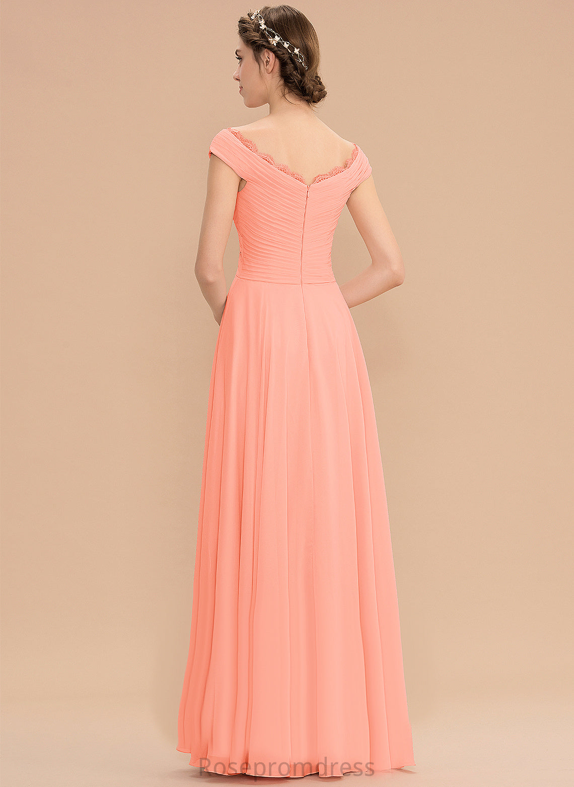 Neckline Length OfftheShoulder Silhouette A-line Floor-Length Fabric Straps&Sleeves Gia Floor Length Spaghetti Staps Sleeveless Bridesmaid Dresses