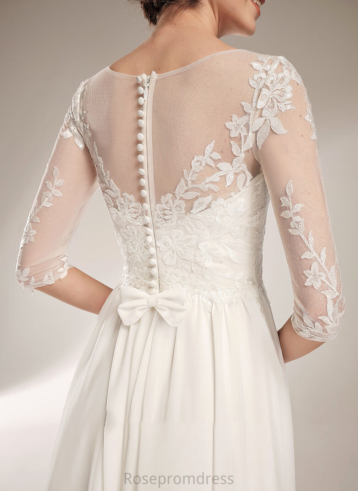 A-Line With Train Sequins Dress Chanel Wedding Dresses Illusion Sweep Wedding