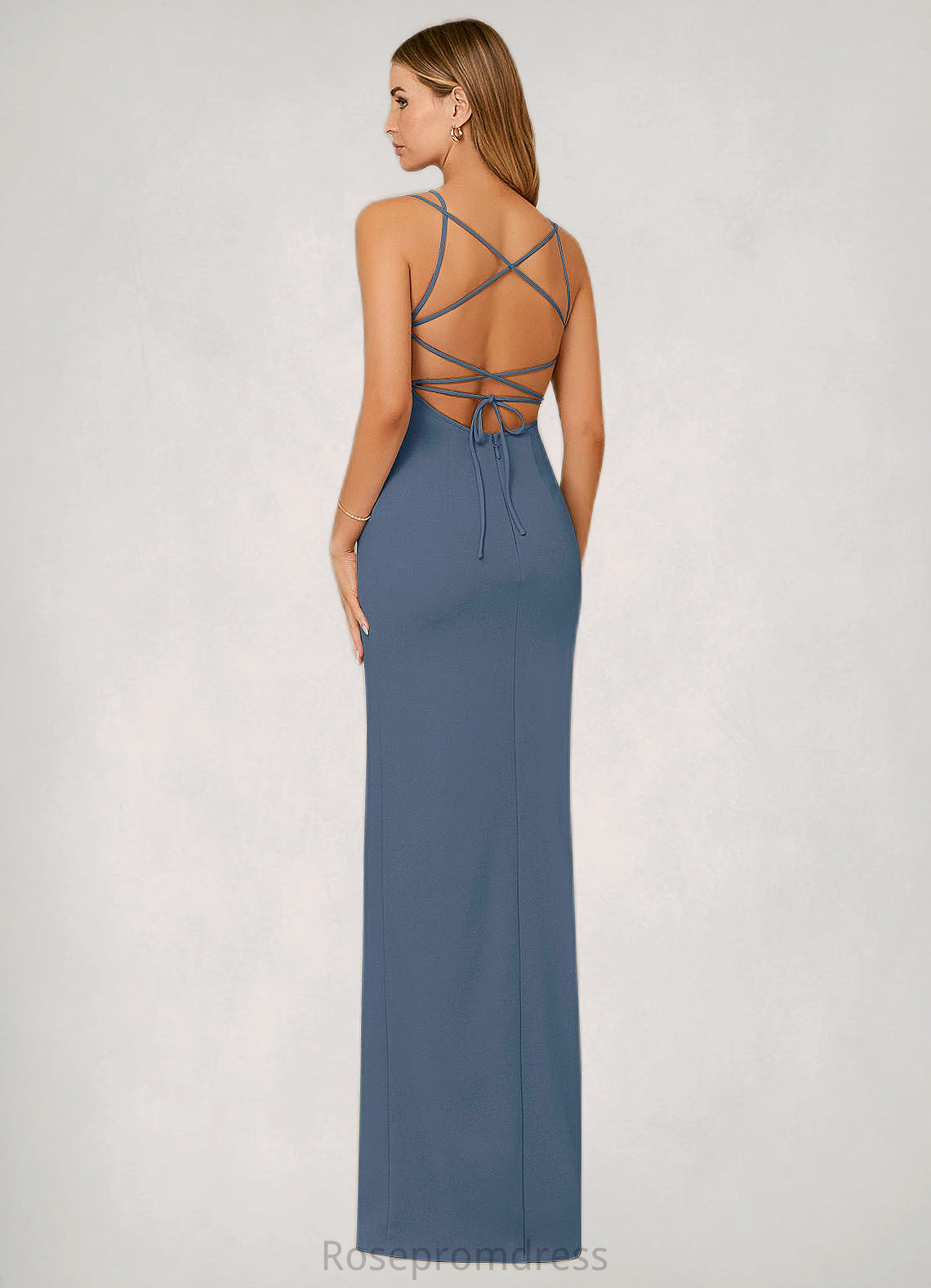 Delaney Sheath Corset Stretch Crepe Floor-Length Dress SRSP0019818