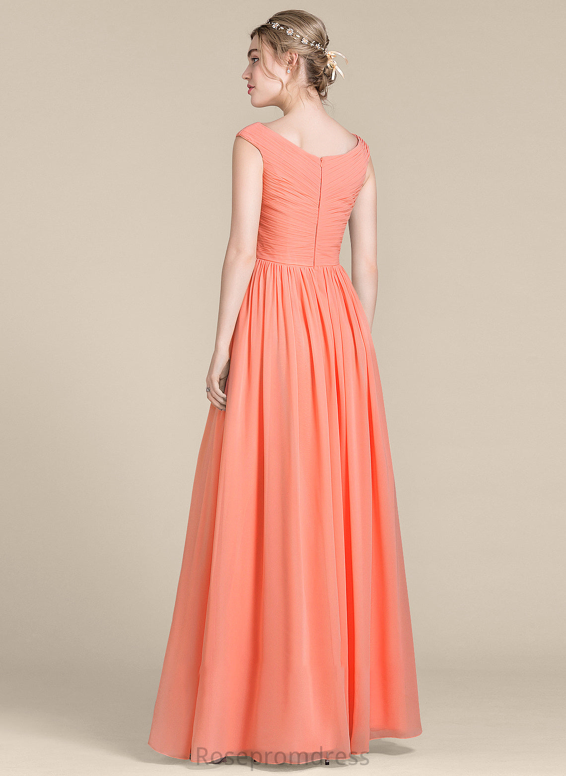 Neckline Straps Fabric Embellishment Length Floor-Length Ruffle V-neck Kaitlin Bridesmaid Dresses