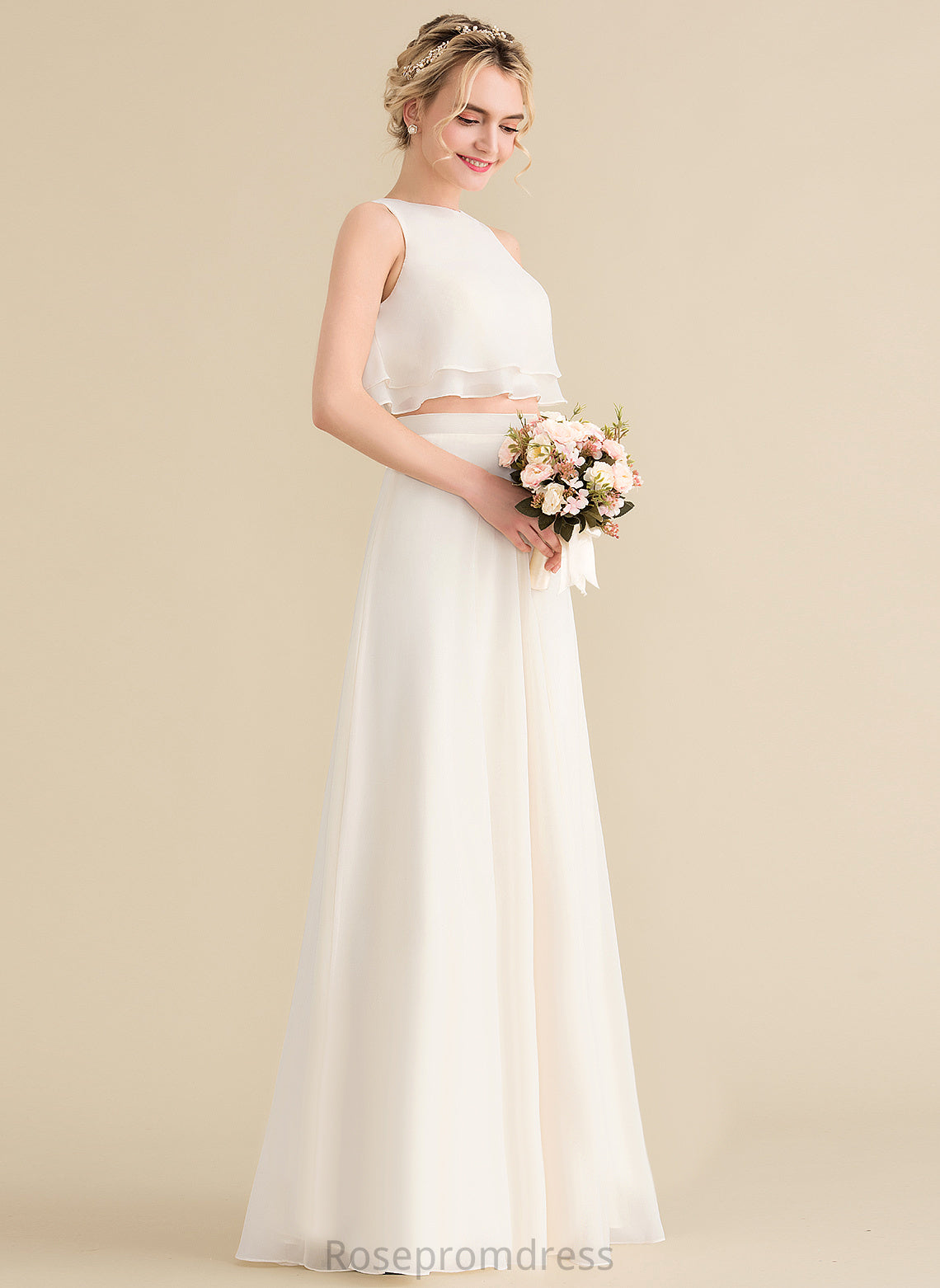 Fabric Straps&Sleeves Floor-Length Neckline A-line Silhouette Length Scoop Edith Floor Length A-Line/Princess Sleeveless Bridesmaid Dresses