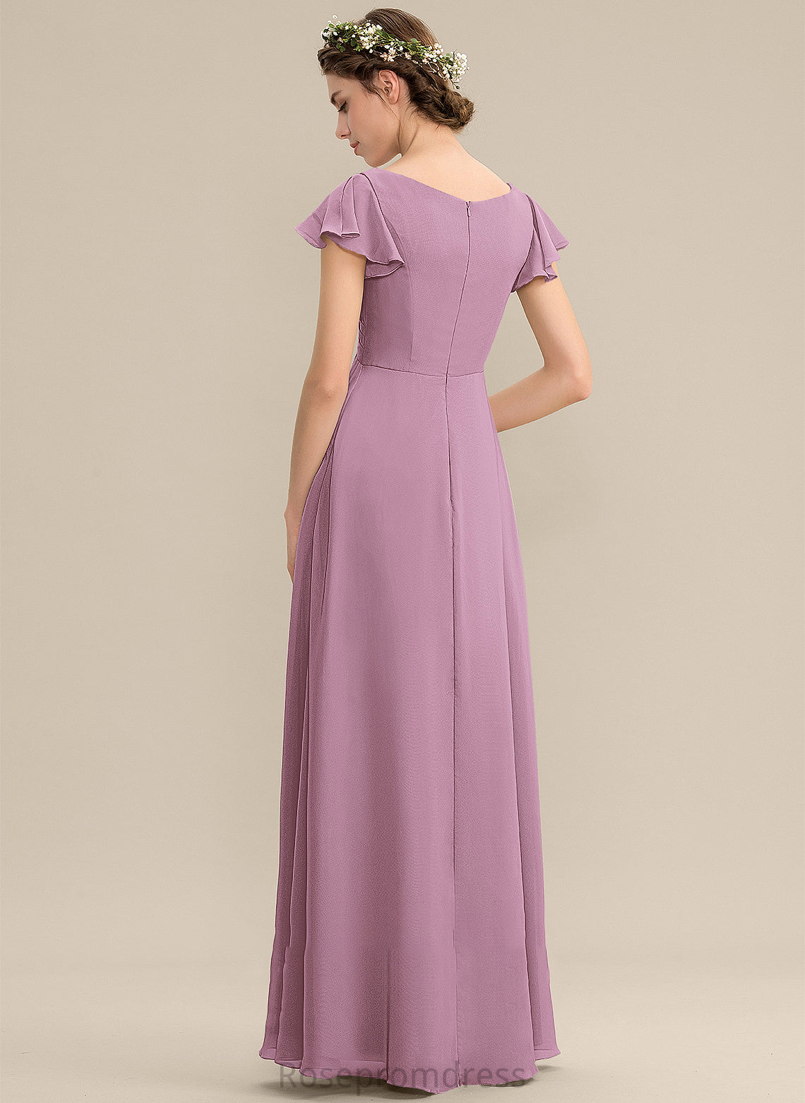 A-Line Length Embellishment Pockets Neckline CascadingRuffles Silhouette Floor-Length V-neck Fabric Cameron Bridesmaid Dresses