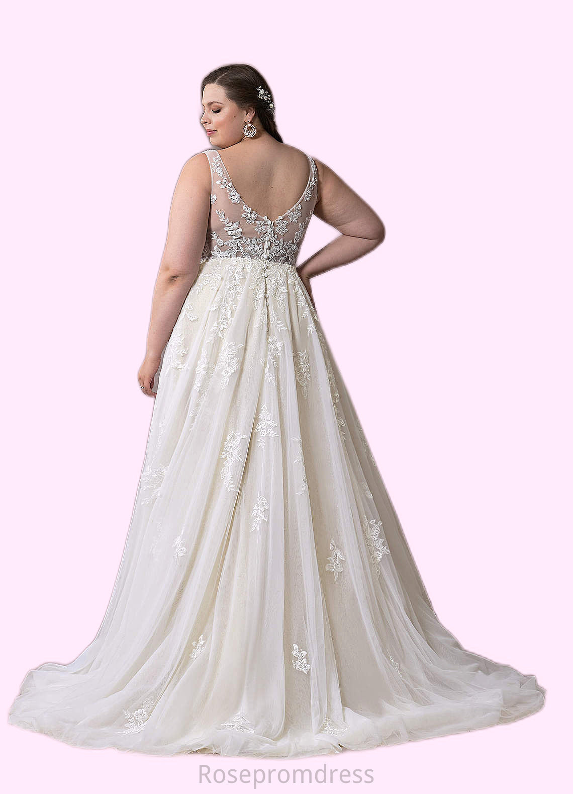 Kinsley A-Line Sequins Tulle Chapel Train Dress SRSP0020048
