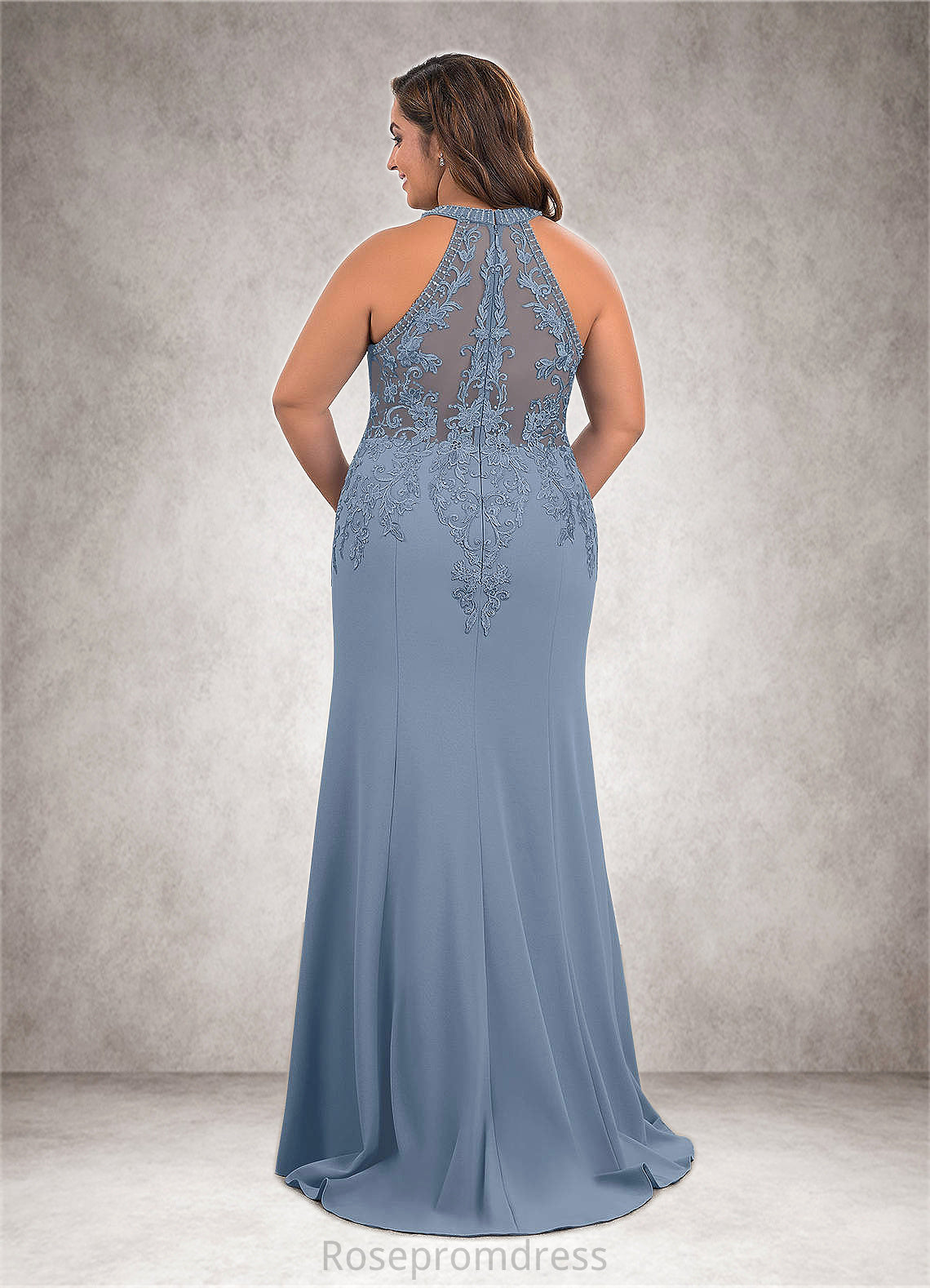 Mollie Mermaid Sequins Stretch Crepe Sweep train Dress SRSP0019825