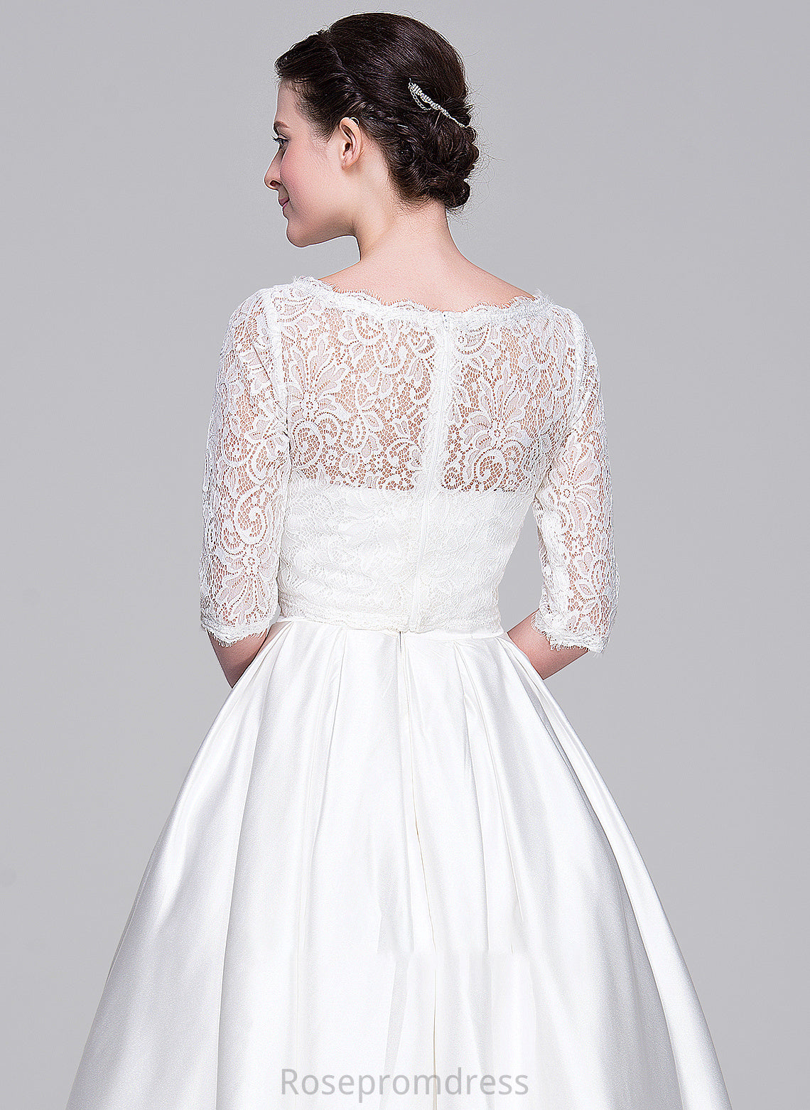 Satin Arely With Wedding Dresses Pockets Ball-Gown/Princess Sweetheart Dress Wedding Tea-Length