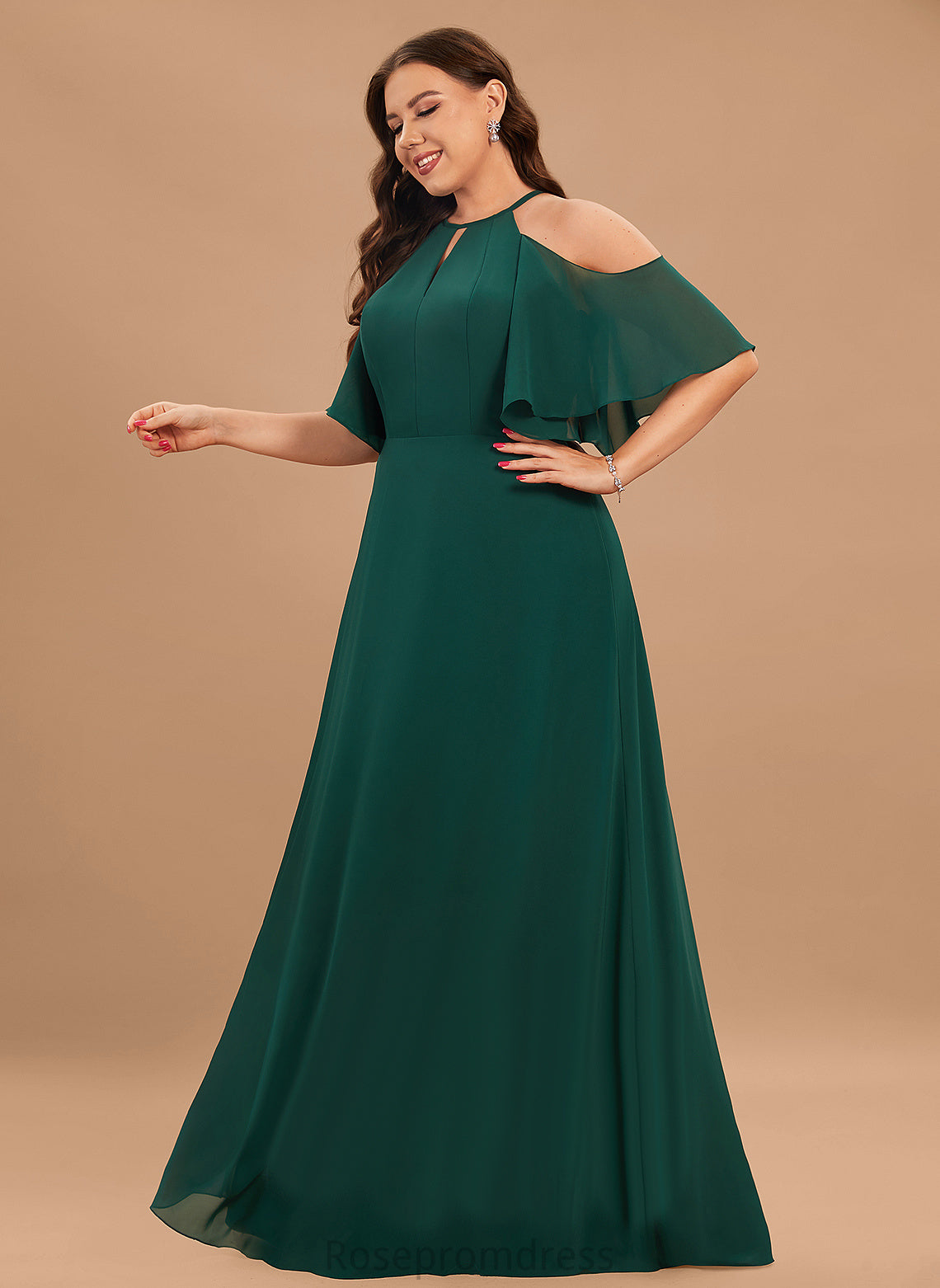 A-line Fabric SpaghettiStraps Floor-Length 1/2Sleeves Length Silhouette Straps&Sleeves FullyLined Kamryn Sleeveless Floor Length Bridesmaid Dresses