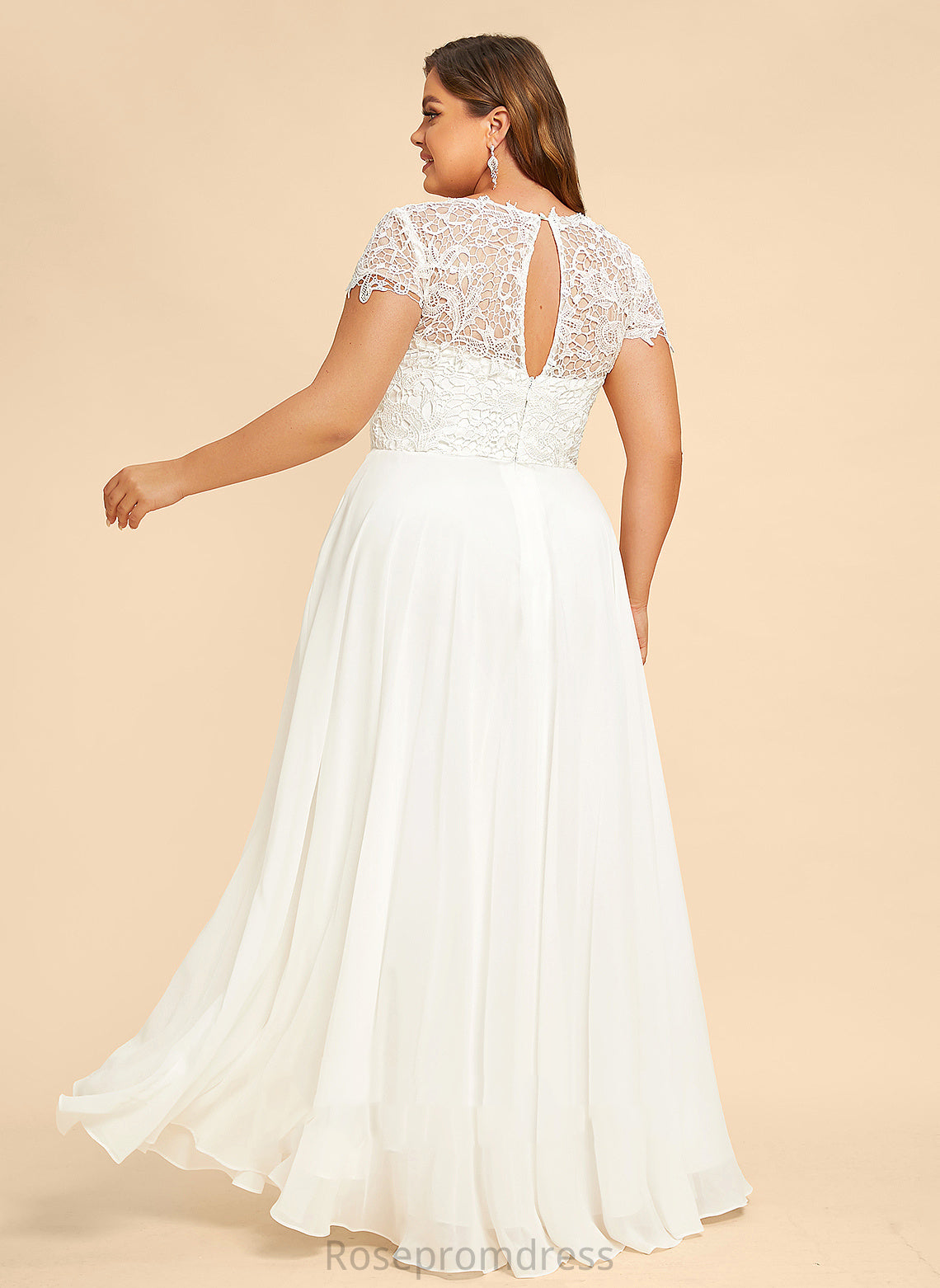 Lilianna Scoop Chiffon A-Line Dress Lace Floor-Length Wedding Wedding Dresses