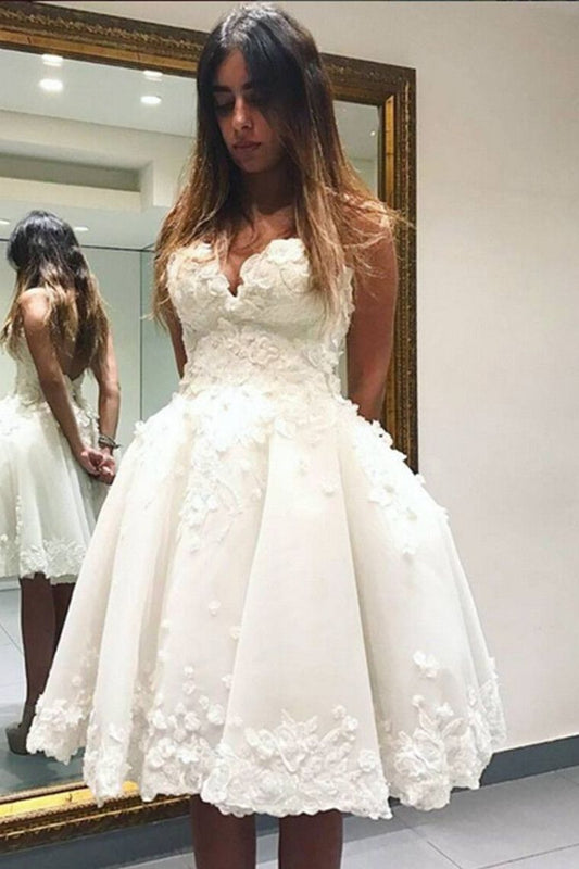 2024 Sweetheart Wedding Dresses A Line Organza With Handmade Flowers