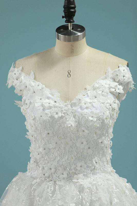 2024 Wedding Dresses Ball Gown Off The Shoulder Tulle With Applique