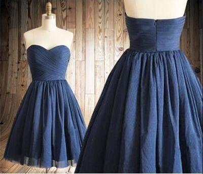 Homecoming Dress Navy Blue Homecoming Dresses Tulle Homecoming Dress Party Dresses RS922