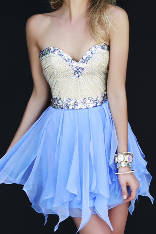 2024 Stunning Homecoming Dresses Sweetheart A Line Short/Mini With Beads New Arrival