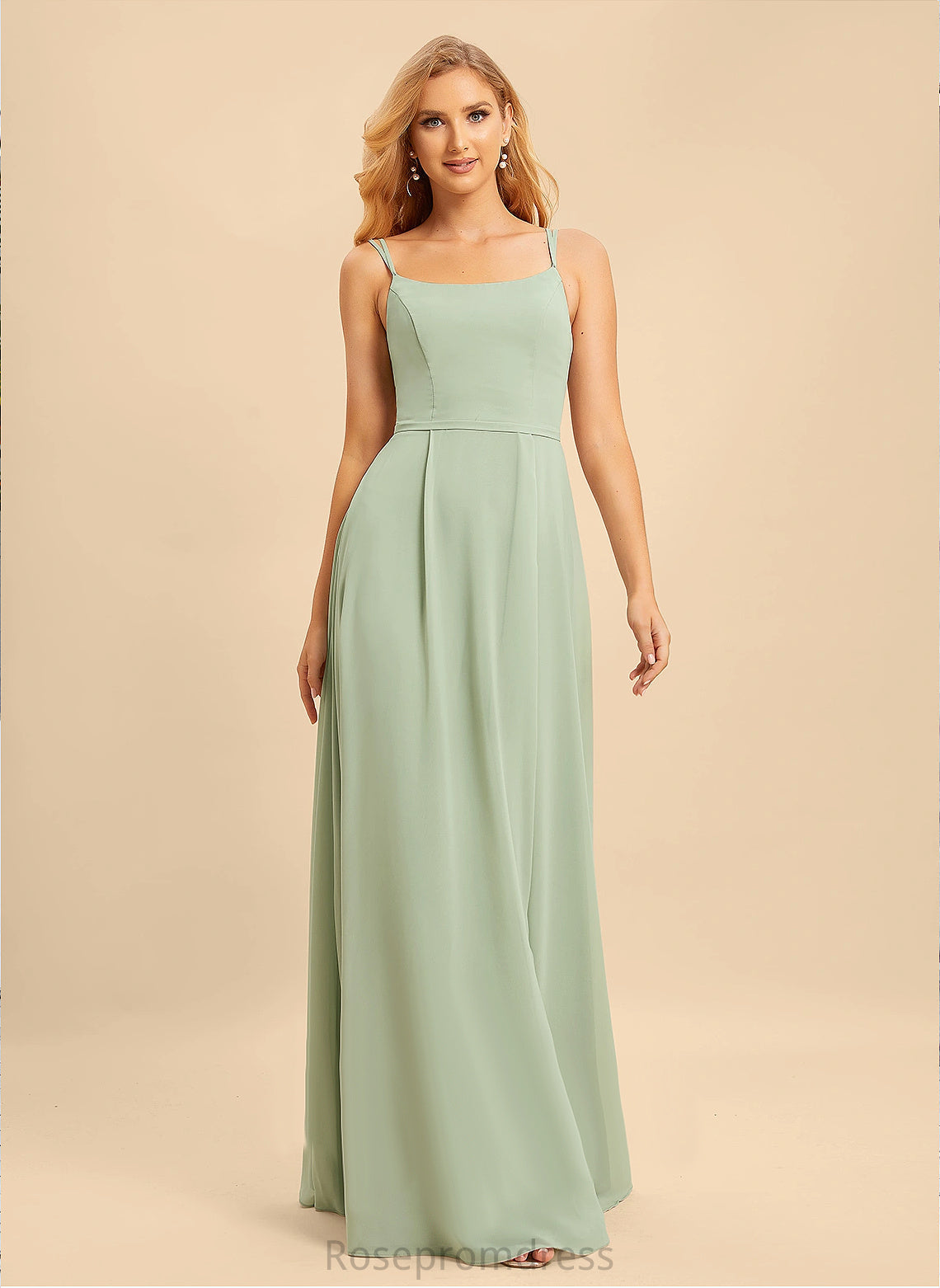 Length Straps&Sleeves A-line Floor-Length Silhouette Neckline Fabric Square Annabella Bridesmaid Dresses