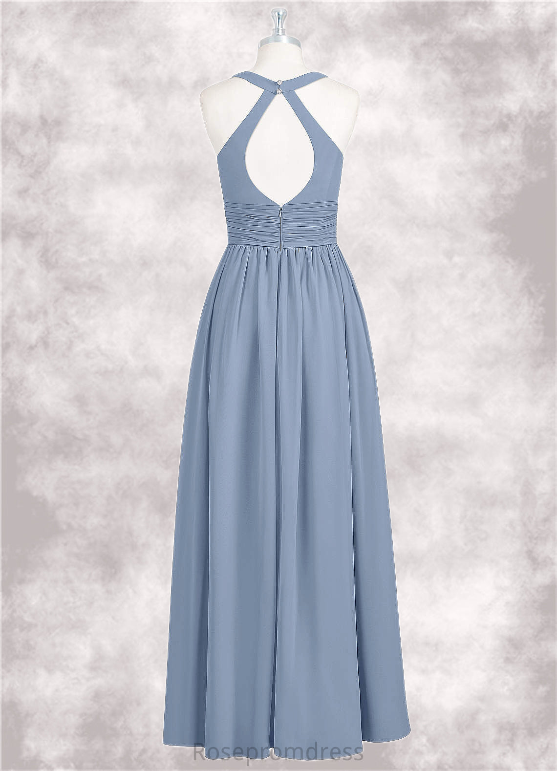 Mattie A-Line Pleated Chiffon Floor-Length Dress SRSP0019735