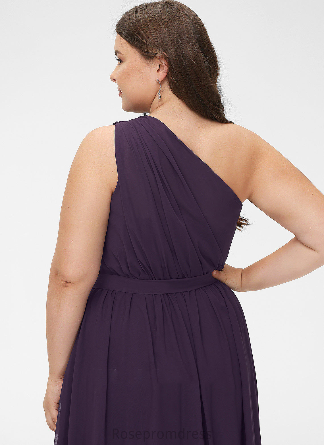 Silhouette Floor-Length Ruffle Embellishment One-Shoulder Neckline Fabric A-Line Length Lori Bridesmaid Dresses