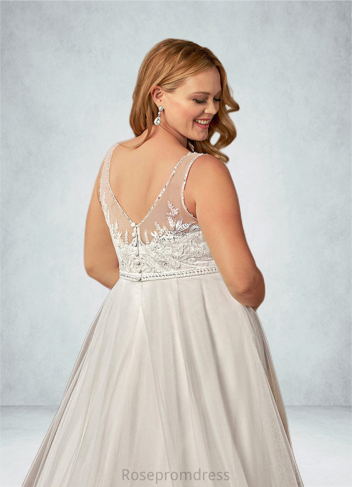 Tiara A-Line Sequins Tulle Chapel Train Dress SRSP0020100