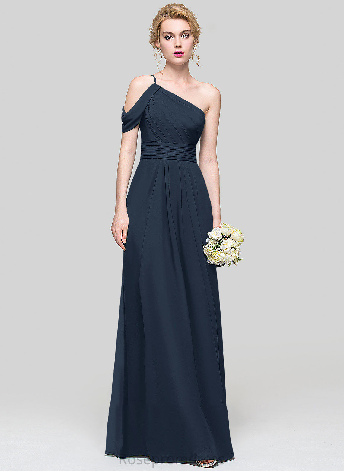 Length Fabric One-Shoulder A-Line Embellishment Floor-Length Neckline Silhouette Ruffle Lillie Scoop Floor Length Bridesmaid Dresses