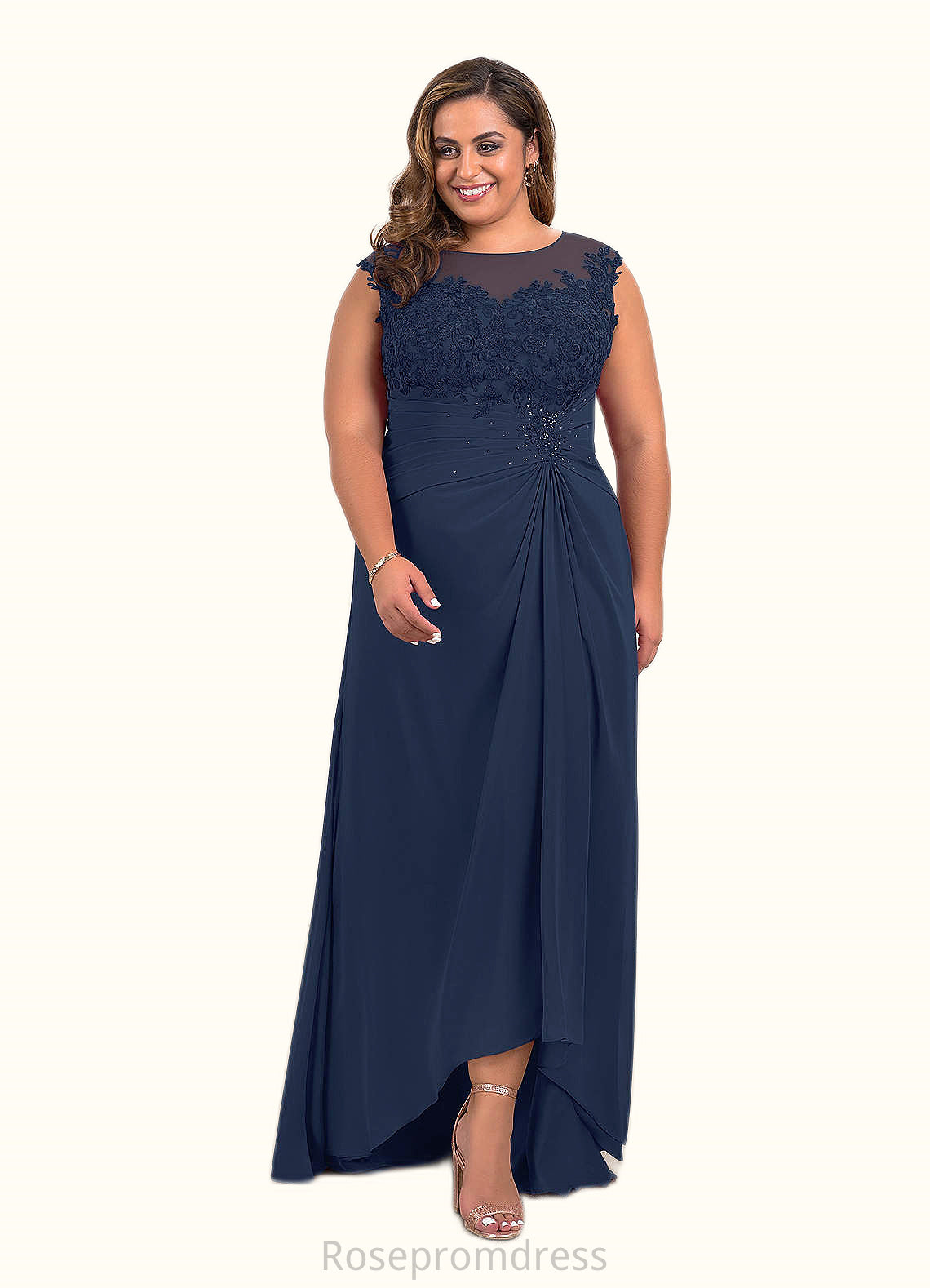 Alison A-Line Sequins Chiffon Asymmetrical Dress SRSP0019823
