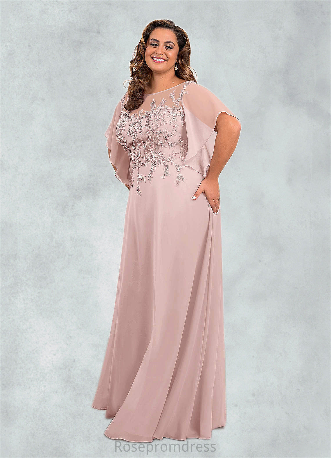 Eliana A-Line Sequins Chiffon Floor-Length Dress SRSP0019873