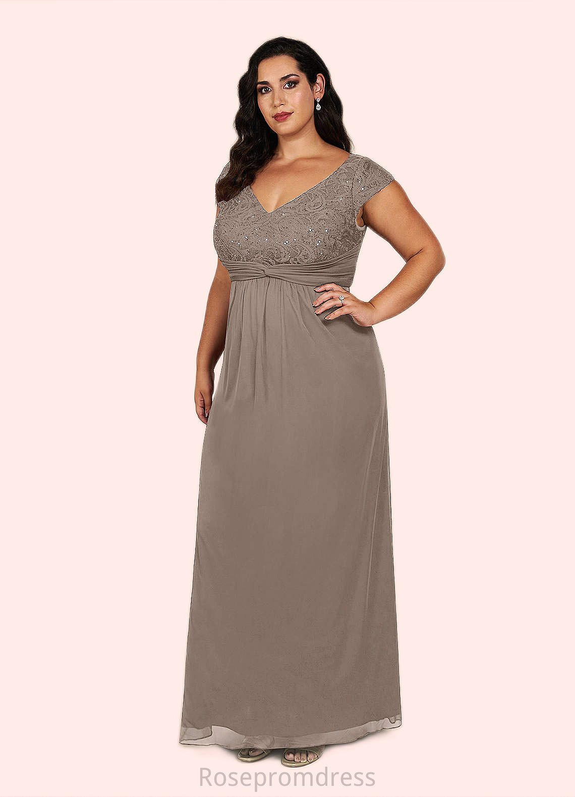 Selah A-Line Sequins Mesh Floor-Length Dress SRSP0019952