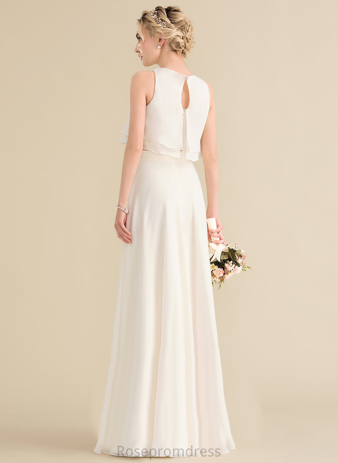 Fabric Straps&Sleeves Floor-Length Neckline A-line Silhouette Length Scoop Edith Floor Length A-Line/Princess Sleeveless Bridesmaid Dresses