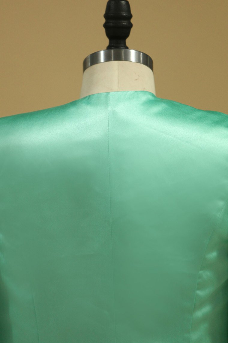 2024 Scoop Mother Of The Bride Dresses Satin With Applique And Jacket