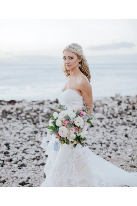 Sexy Sweetheart Mermaid Lace Wedding Dresses Court Train SRSPP9625B7