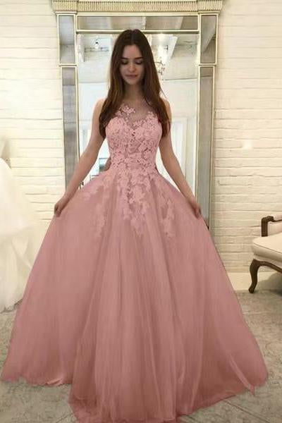 Chic Ivory Lace Appliques Straps Wedding Dresses with Tulle Cheap Prom Dresses P1025