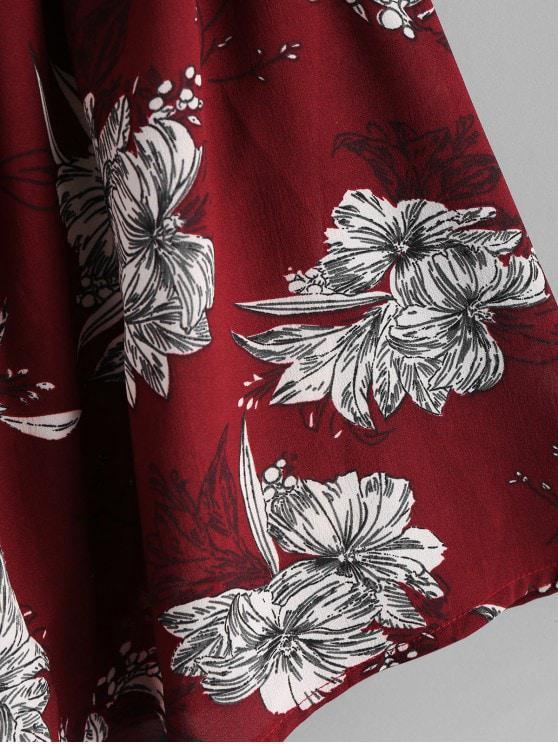 Cute A Line Spaghetti Straps V Neck White Lace Homecoming Dress Floral Print Cocktail Dress H1077