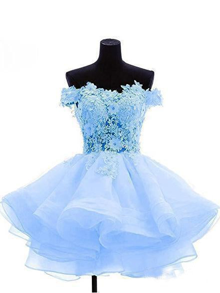 Cute Off the Shoulder Homecoming Dresses Ivory Lace Beaded Homecoming Dresses H1024