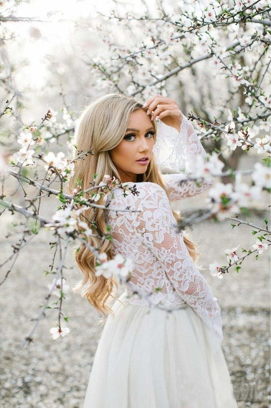 Dark Navy Long Sleeve Lace Homecoming Dresses with Tulle Knee Length Cocktail Dresses H1055