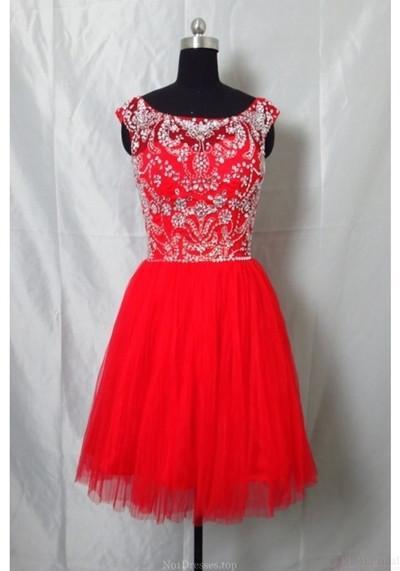 Real Made Beaded Back Zipper Short Prom Dresses New Arrival Tulle Homecoming Dresses RS860