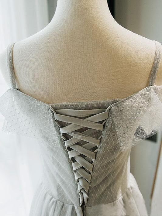 Modest Off the Shoulder Lace Short Formal Dress with Lace up Homecoming Dresses H1109