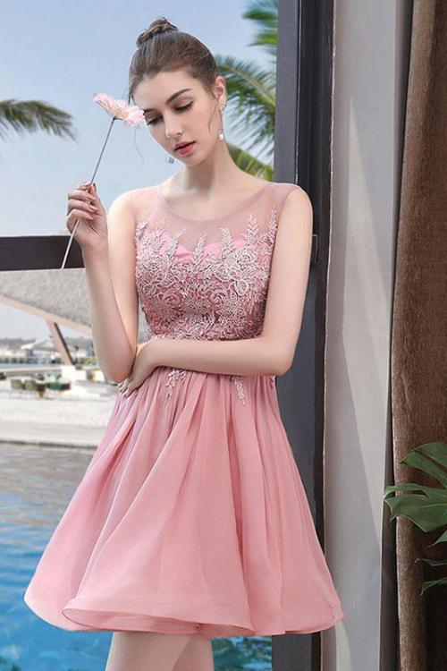 Simple Blue Tulle Backless Homecoming Dresses with Lace Graduation Dresses RS822