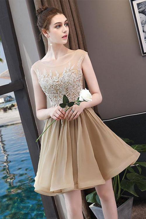 Simple Blue Tulle Backless Homecoming Dresses with Lace Graduation Dresses RS822