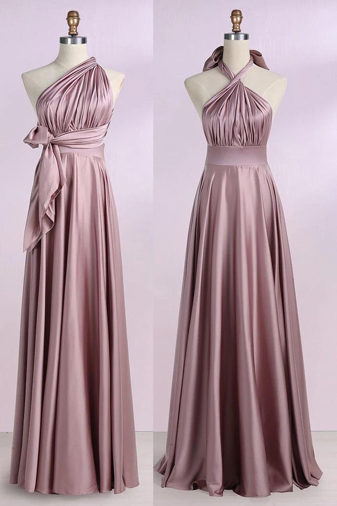 Simple New Arrival Backless Satin Long Bridesmaid Dresses Evening Party Dresses BD1008