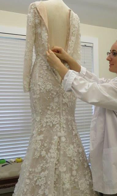 Unique Long Sleeve Mermaid Lace Wedding Dresses with Beads Wedding Gowns JS828