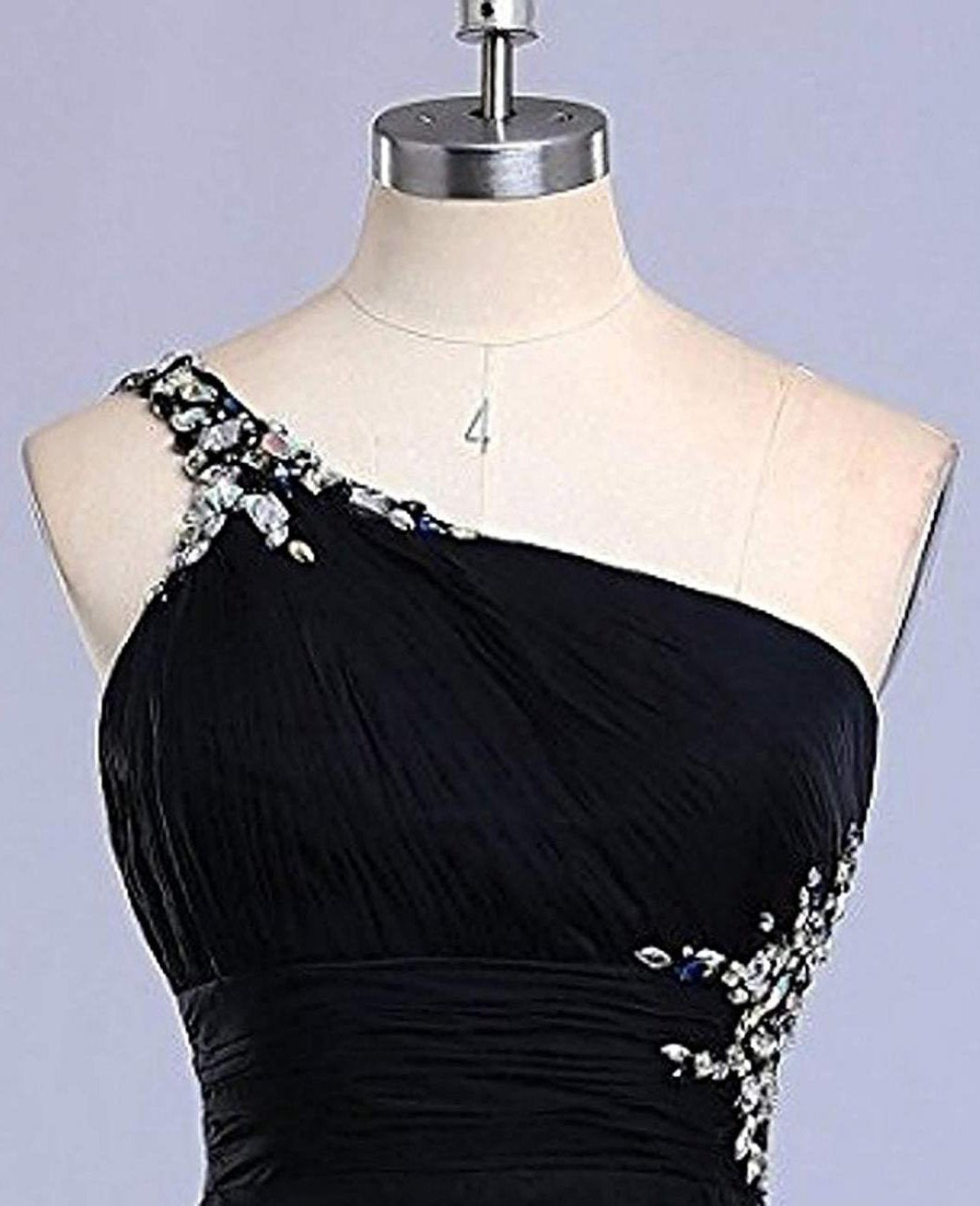 Unique One Shoulder Ombre Black and Red High Low Homecoming Dresses with Beads H1040