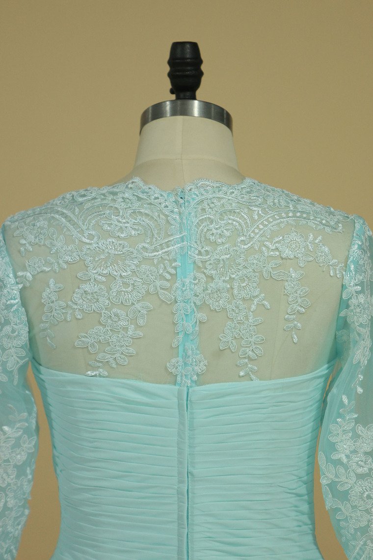 2024 Mid-Length Sleeves Mother Of The Bride Dresses With Applique And Ruffles Chiffon