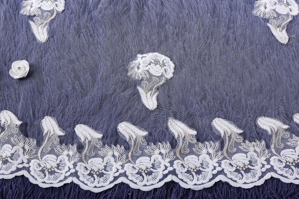 3M Tulle Ivory Wedding Veils with Appliques, Fashion Hand Made Flowers Wedding Veils SRS15544