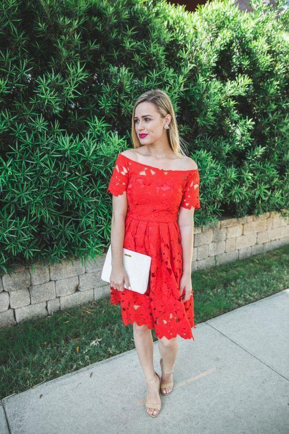 Little Red Homecoming Dresses Lace Sherlyn Short CD10163